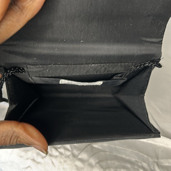 Unbranded black evening bag with colorful sequins. Long braided straps. - Picture 6 of 6